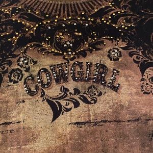 Darling western tank top, studded decor, size M